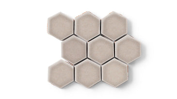 3" Hexagon Sheeted Original Ceramic Mosaic Tile in Cardamom Gloss