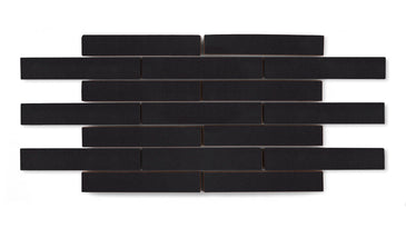 1x6 Half Offset Sheeted Original Ceramic Mosaic Tile in Raven Matte