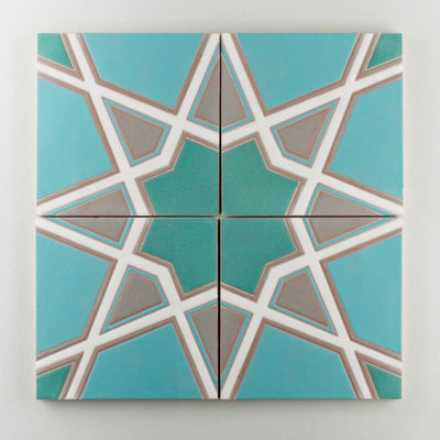 8x8 Handpainted Sample Padma  in Cool Motif