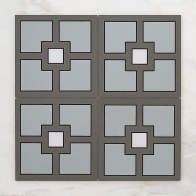 8x8 Handpainted Sample Seattle  in Grey Motif