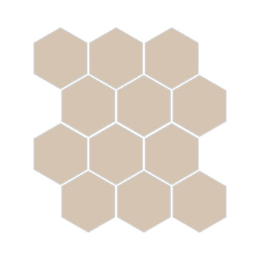3" Hexagon Sheeted Original Ceramic Mosaic Tile in Cardamom Matte