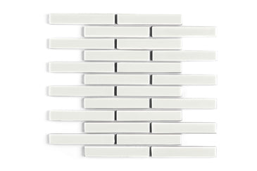 1x6 Half Offset Sheeted Original Ceramic Mosaic Tile in Limewash Gloss