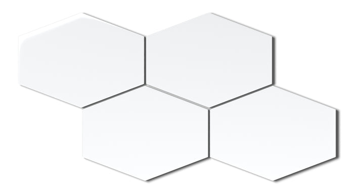 Gesso Elongated Hexagon Gloss Natural Press Ceramic Tile