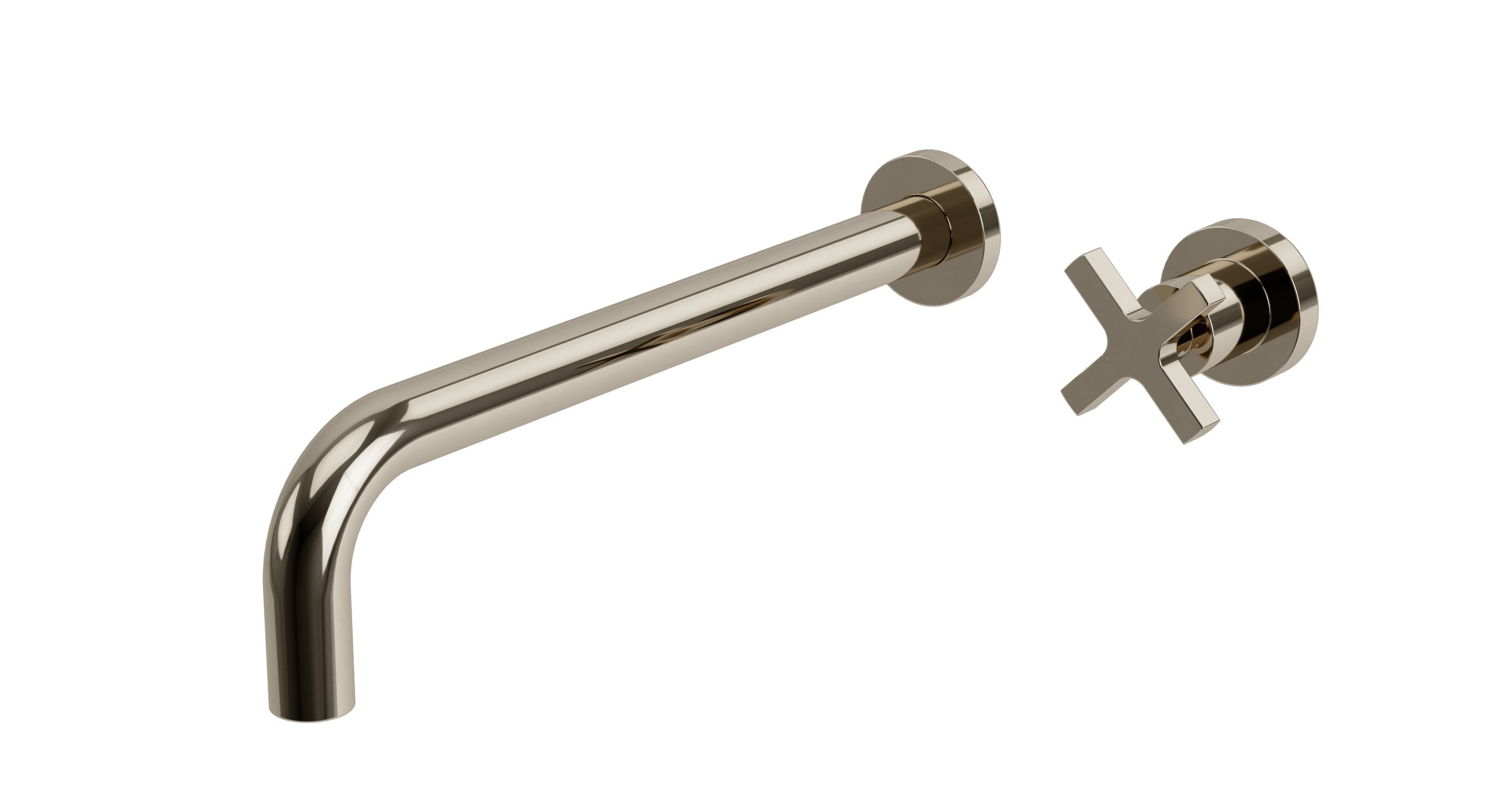 Flatiron One Handle Wall Mount 12" Lavatory Faucet with Linear Cross Handle
