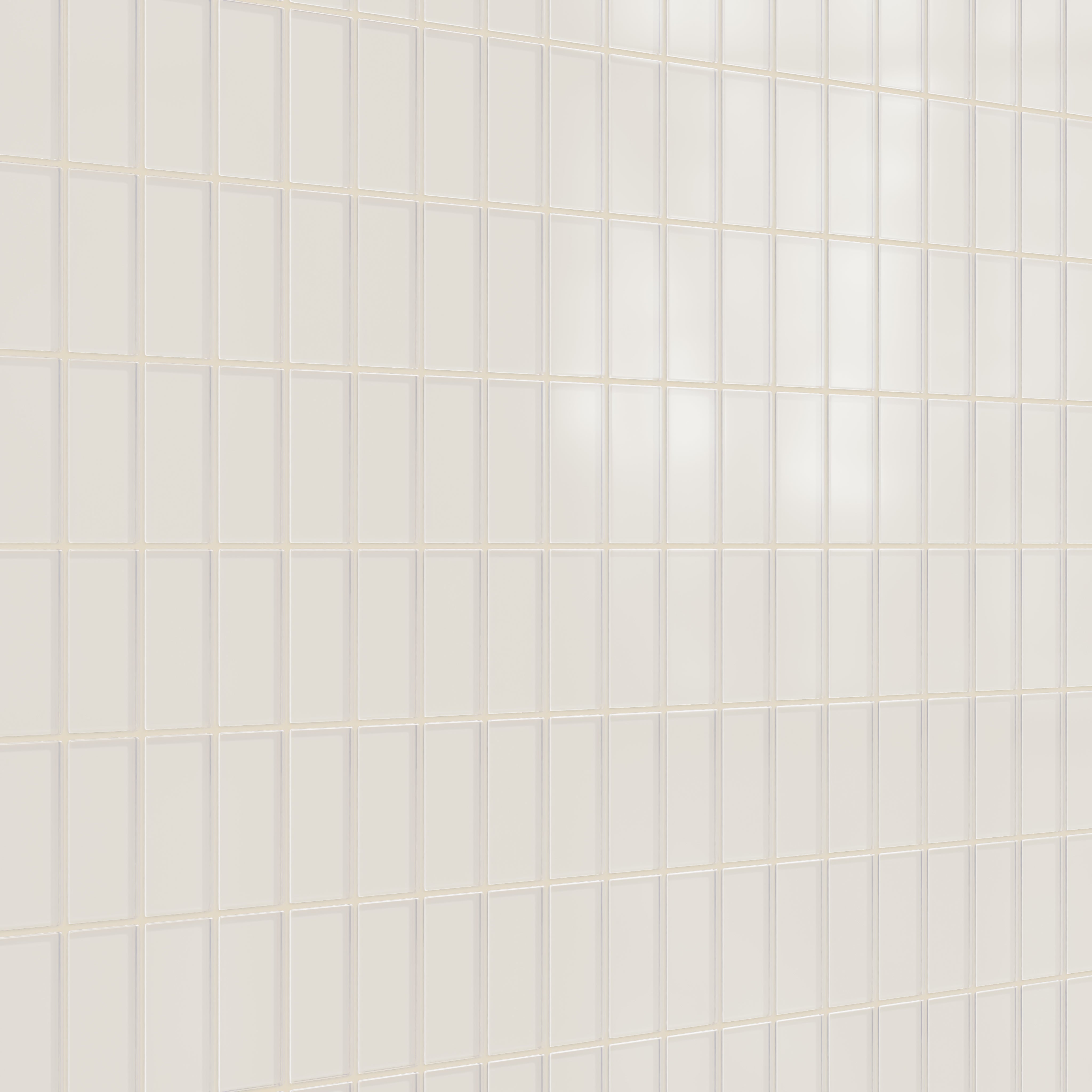2x4 Straight Set Sheeted Glass Mosaic Tile in Dove Matte