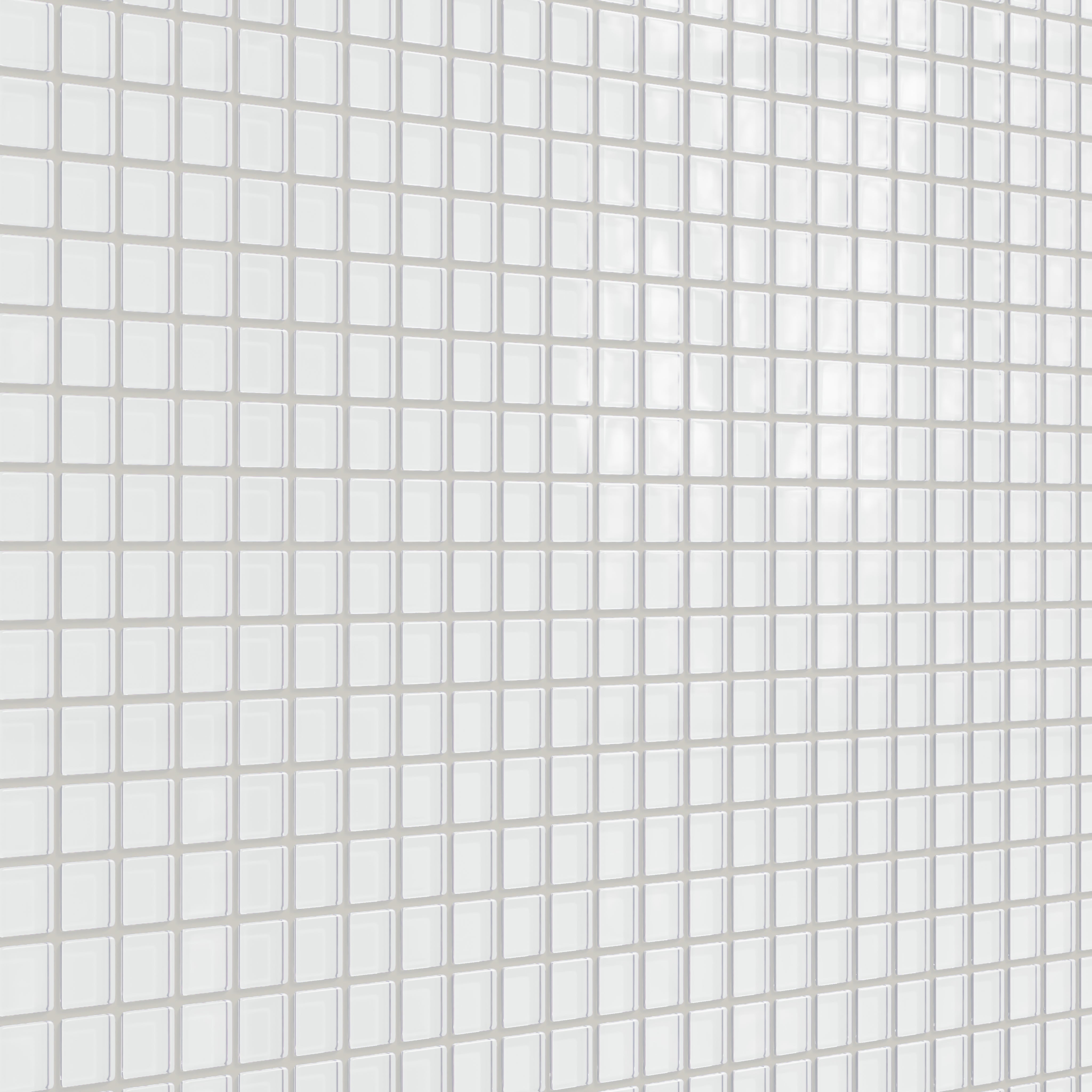 1x1 Straight Set Sheeted Glass Mosaic Tile in Egret Gloss