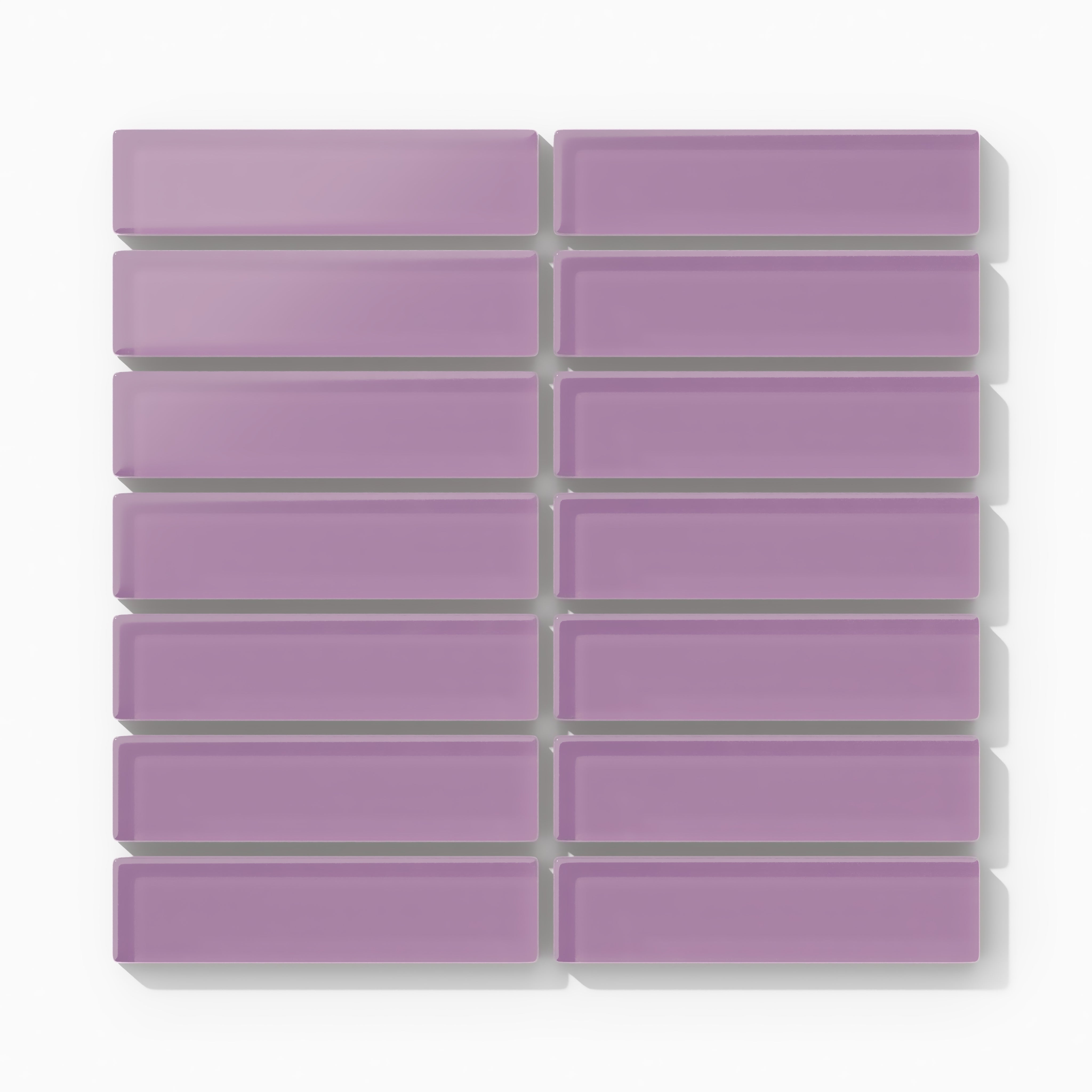 1x4 Straight Set Sheeted Glass Mosaic Tile in Waxbill Matte