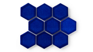 4" Hexagon Original Ceramic Tile in Azul Gloss