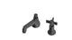 Emerson One Handle Deck Mount Low Hexagon Lavatory Faucet with Defined Cross Handle in Blackened Nickel