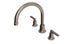 Emerson Two Handle Deck Mount Gooseneck Bath Trim with Classic Lever Handles in Antique Nickel