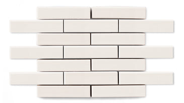 1x4 Half Offset Sheeted Original Ceramic Mosaic Tile in Feldspar Gloss