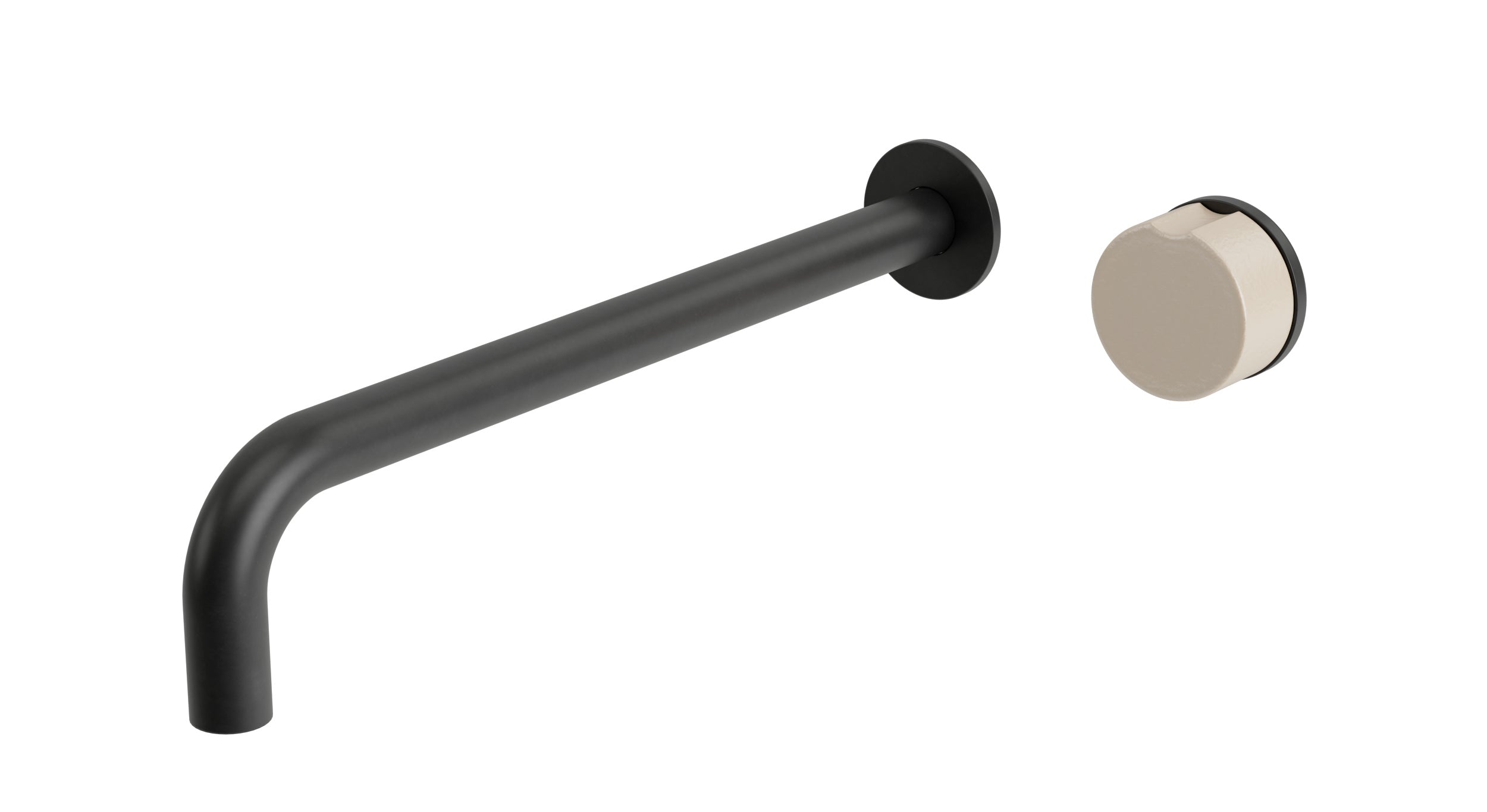 Foundry One Handle Wall Mount 12" Lavatory Faucet with Pebble Ceramic Knob Handle in Oil Rubbed Bronze