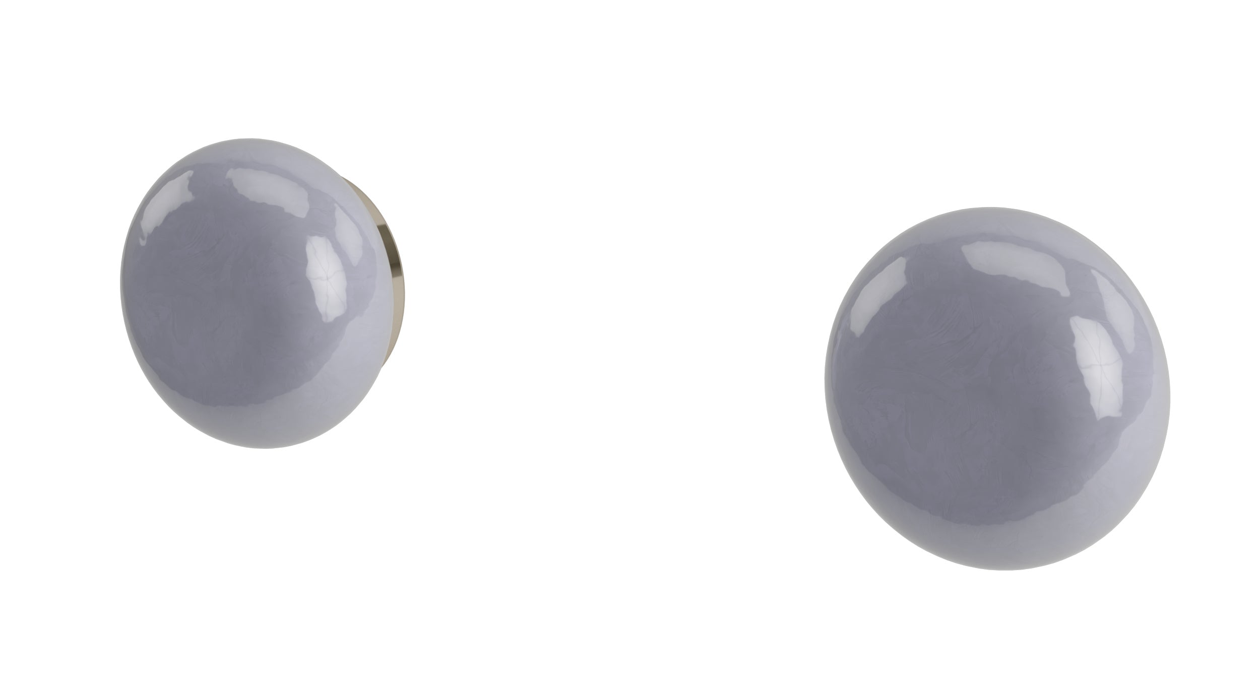Foundry Two Handle Wall Mount Bath Trim with Pebble Ceramic Knob Handles in Polished Nickel