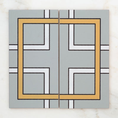 6x12 Handpainted Sample Charleston  in Yellow Motif