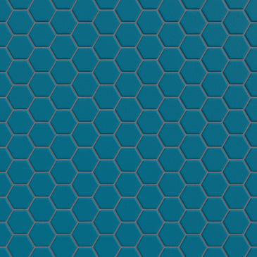 1" Hexagon Sheeted Original Ceramic Mosaic Tile in Adriatic Sea Matte