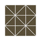 3" Triangle Sheeted - Quadrant Original Ceramic Mosaic Tile in Bonsai Matte