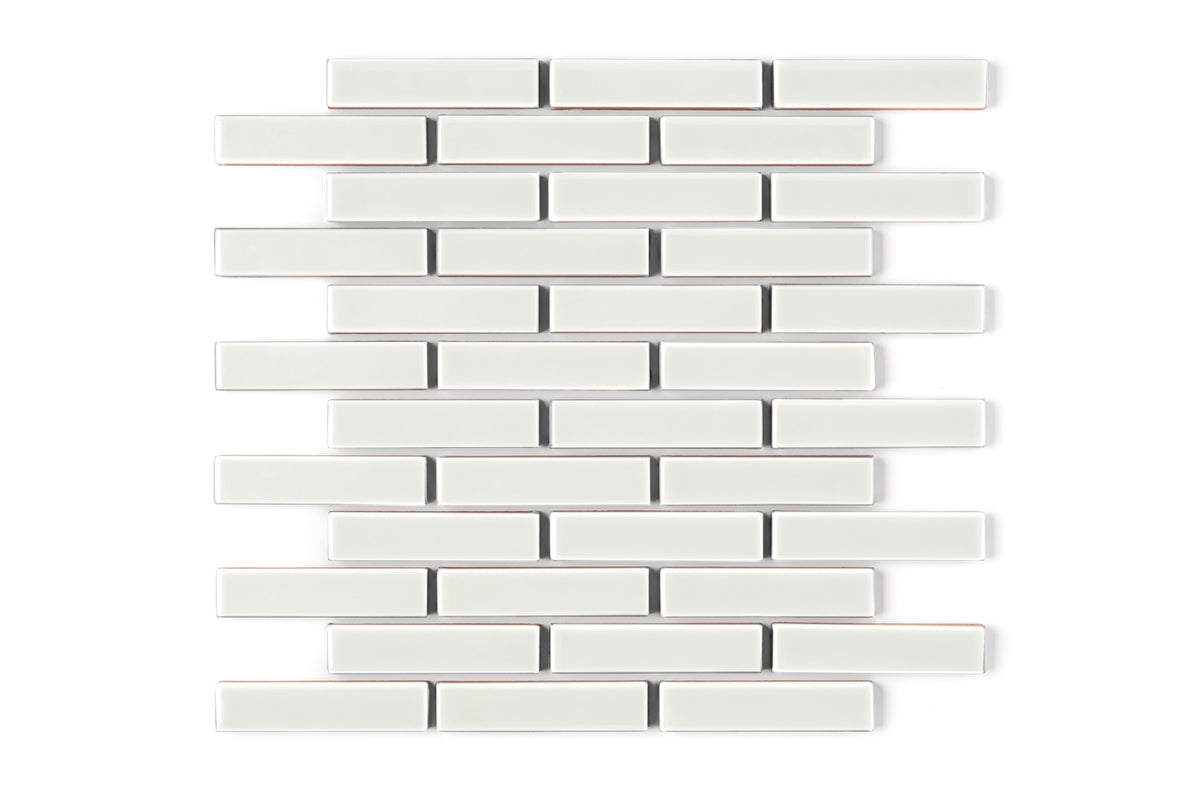 Limewash 1x4 Half Offset Sheeted Gloss Original Ceramic Tile