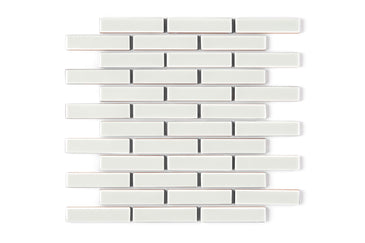 1x4 Half Offset Sheeted Original Ceramic Mosaic Tile in Limewash Gloss