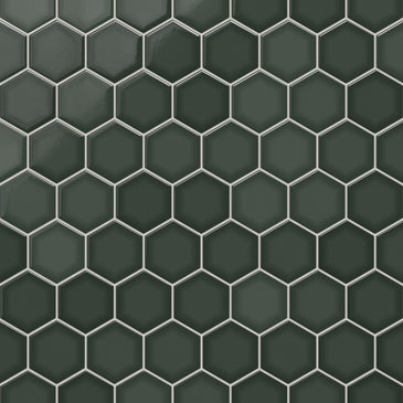 4" Hexagon Original Ceramic Tile in Tempest Gloss