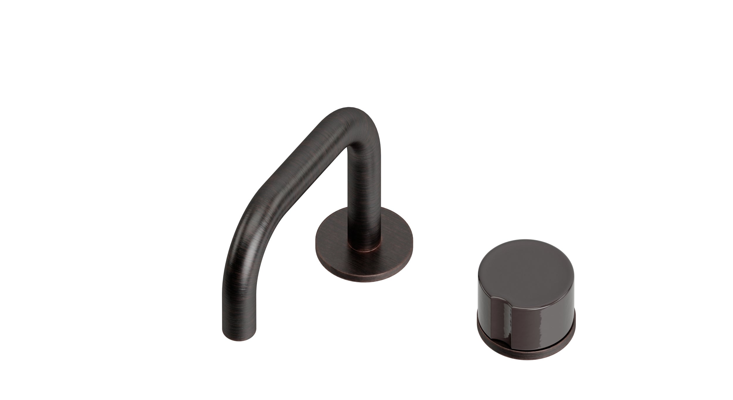 Foundry One Handle Deck Mount Squaretop Lavatory Faucet with Groove Ceramic Knob Handle in Antique Bronze