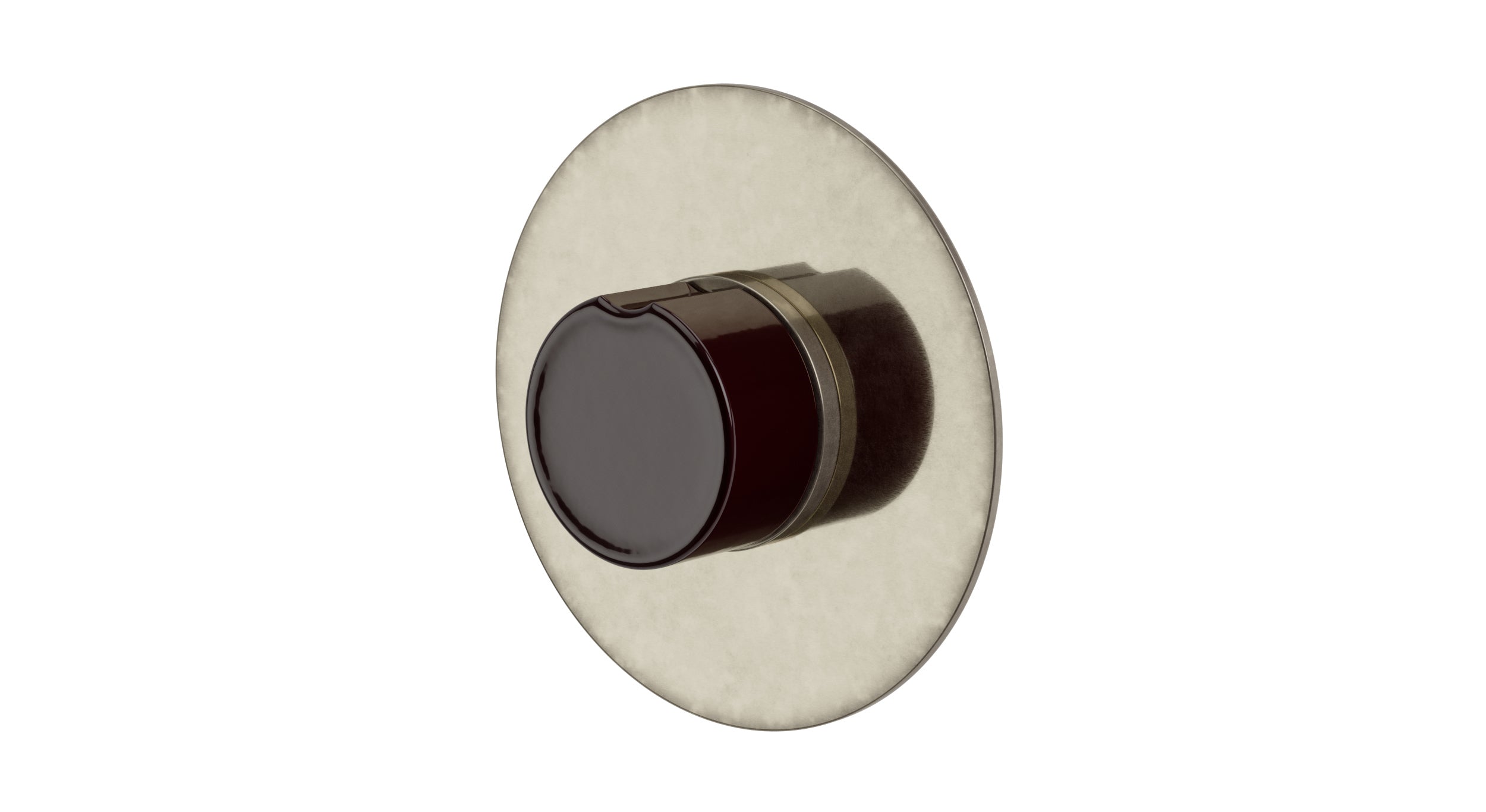 Foundry One Handle Wall Mount Shower Trim with Groove Ceramic Knob Handle in French Nickel