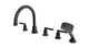Emerson Three Handle Deck Mount Gooseneck Bath Trim with Hand Shower and Classic Lever Handles in Oil Rubbed Bronze