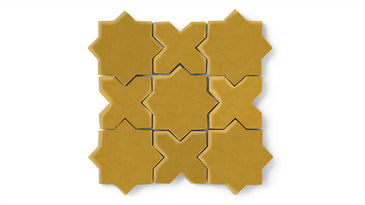 Mini Star & Cross Original Ceramic Tile in Mustard Seed Matte
