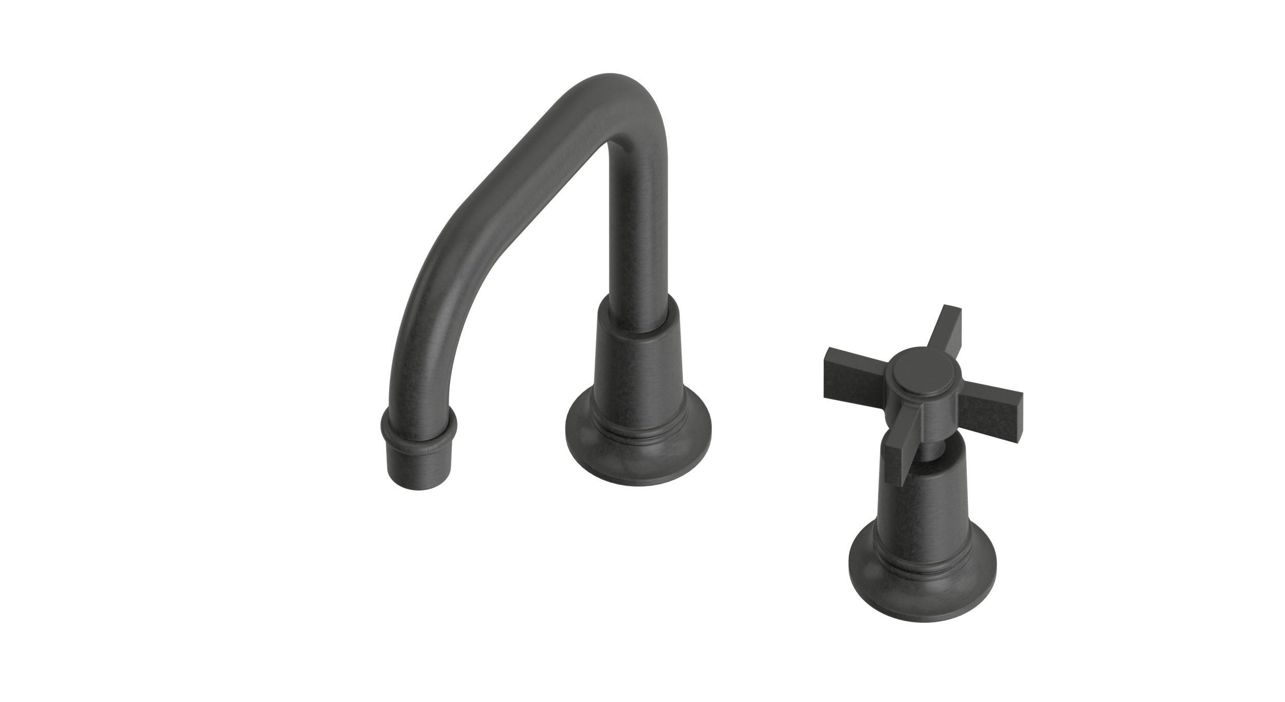 Emerson One Handle Deck Mount Squaretop Lavatory Faucet with Defined Cross Handle in Blackened Nickel