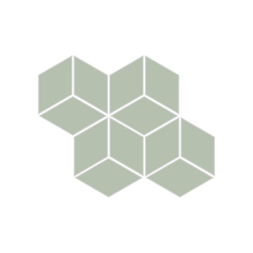 Small Diamond Sheeted - Escher Original Ceramic Mosaic Tile in Rosemary Matte