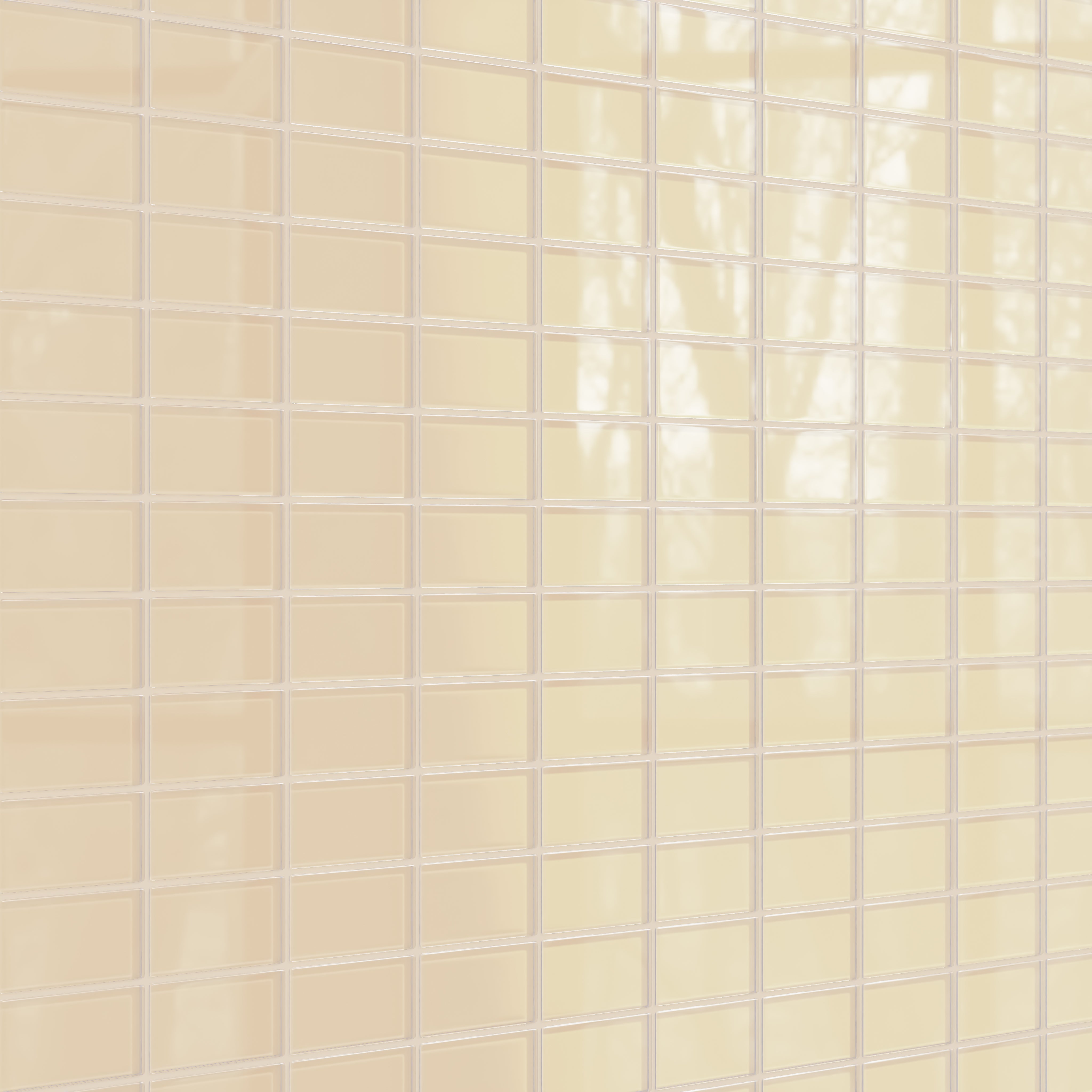 2x4 Straight Set Sheeted Glass Mosaic Tile in Chickadee Gloss