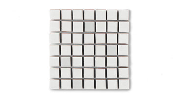 1x1 Straight Set Sheeted Original Ceramic Mosaic Tile in Frost Gloss