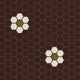 1" Hexagon Double Daisy Sheeted Original Ceramic Tile in Garnet Matte, Sand Dune Matte & Chaparral Matte
