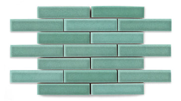 1x4 Half Offset Sheeted Original Ceramic Mosaic Tile in Amalfi Coast Gloss