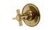 Emerson One Handle Wall Mount Shower Trim with Defined Cross Handle in Uncoated Polished Brass