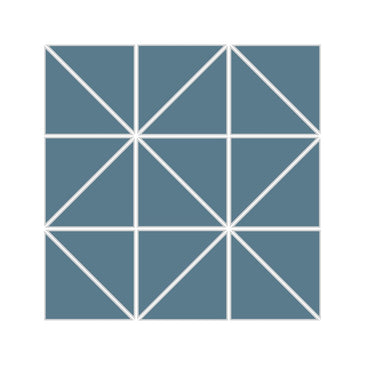 3" Triangle Sheeted - Quadrant Original Ceramic Mosaic Tile in Nautical Matte