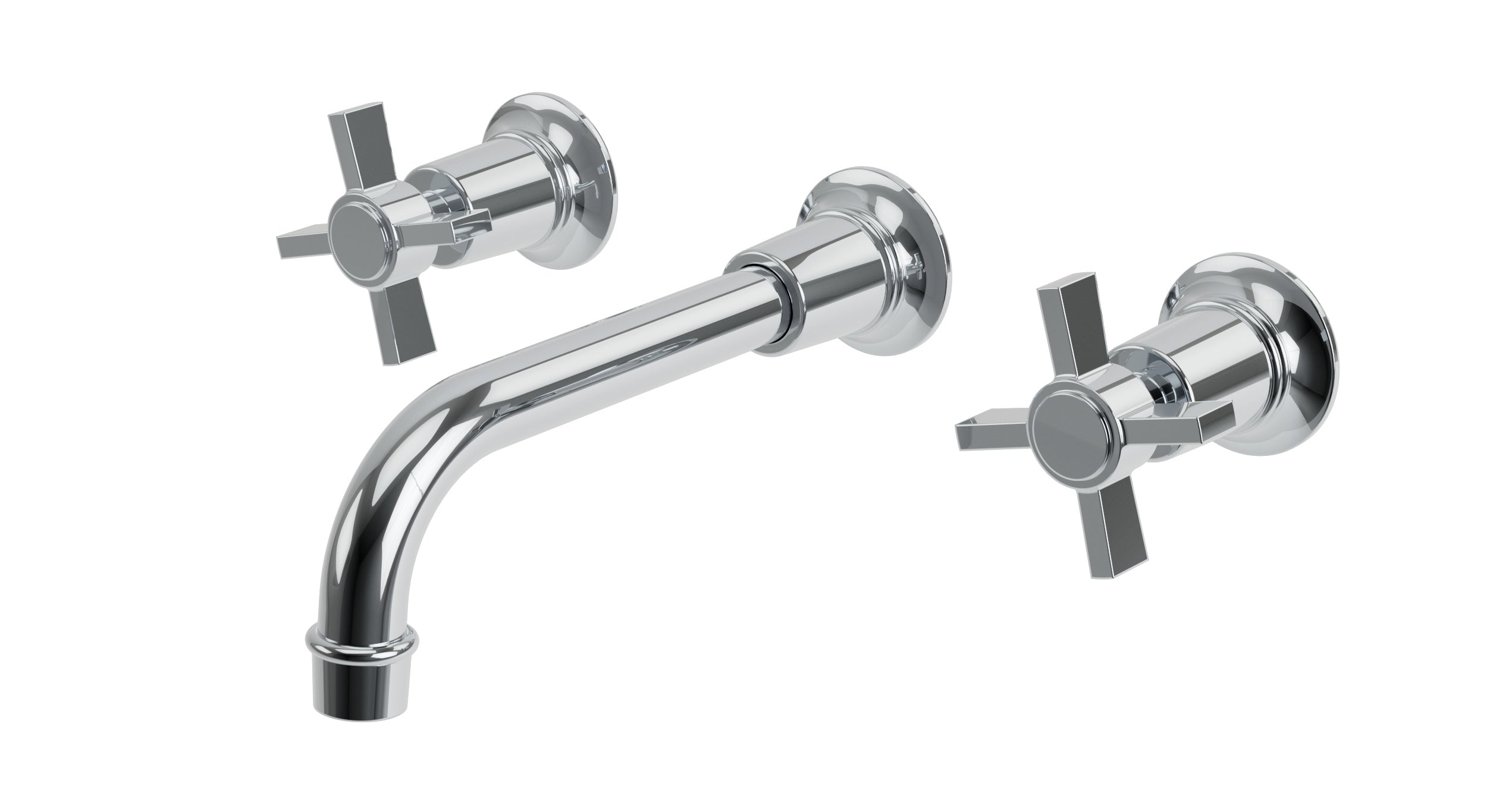 Emerson Two Handle Wall Mount 8.25" Lavatory Faucet with Defined Cross Handles