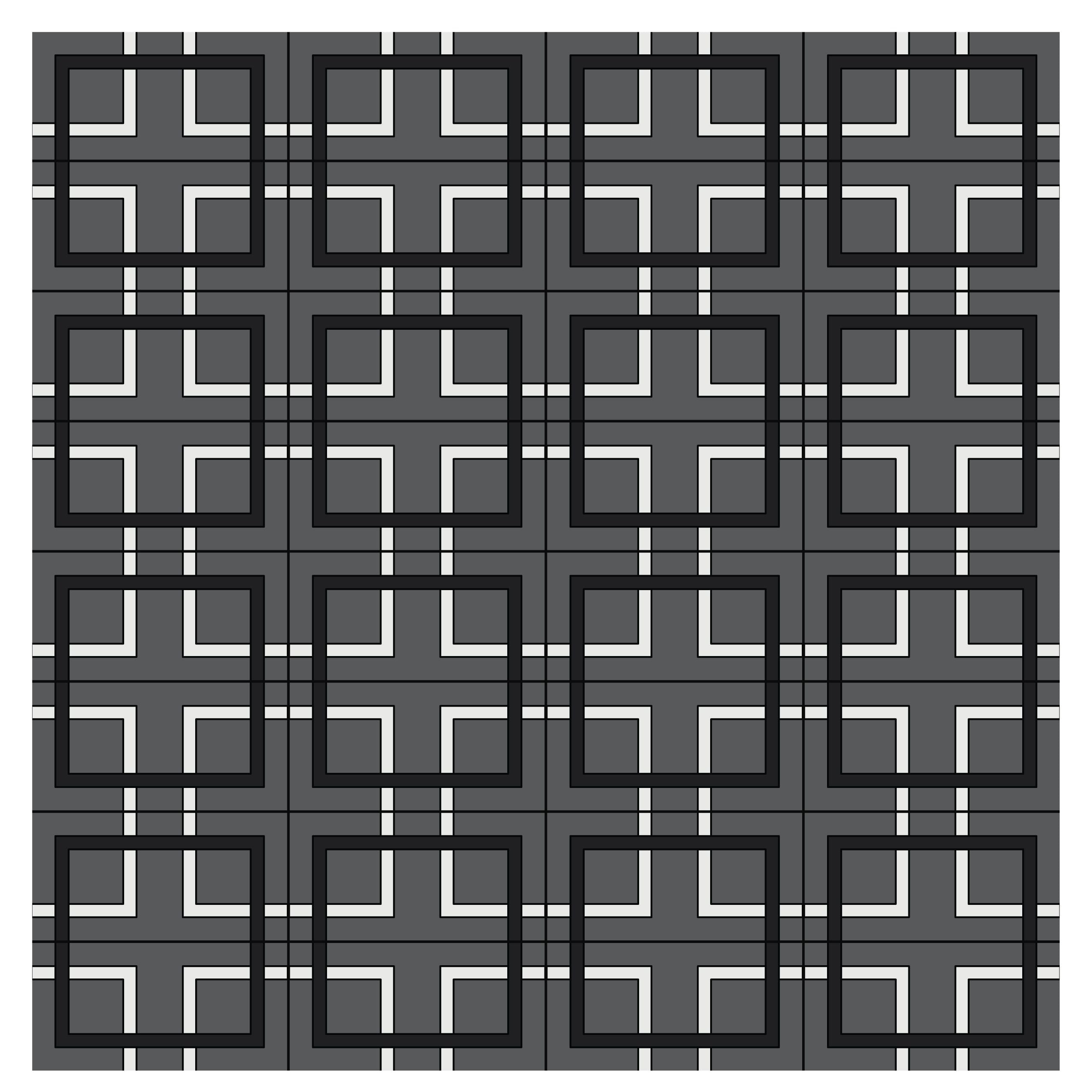 6x12 Handpainted Tile Charleston in Black Motif