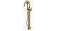 Emerson One Handle Floor Mount Gooseneck Bath Trim with Hand Shower and Classic Lever Handle in Uncoated Polished Brass