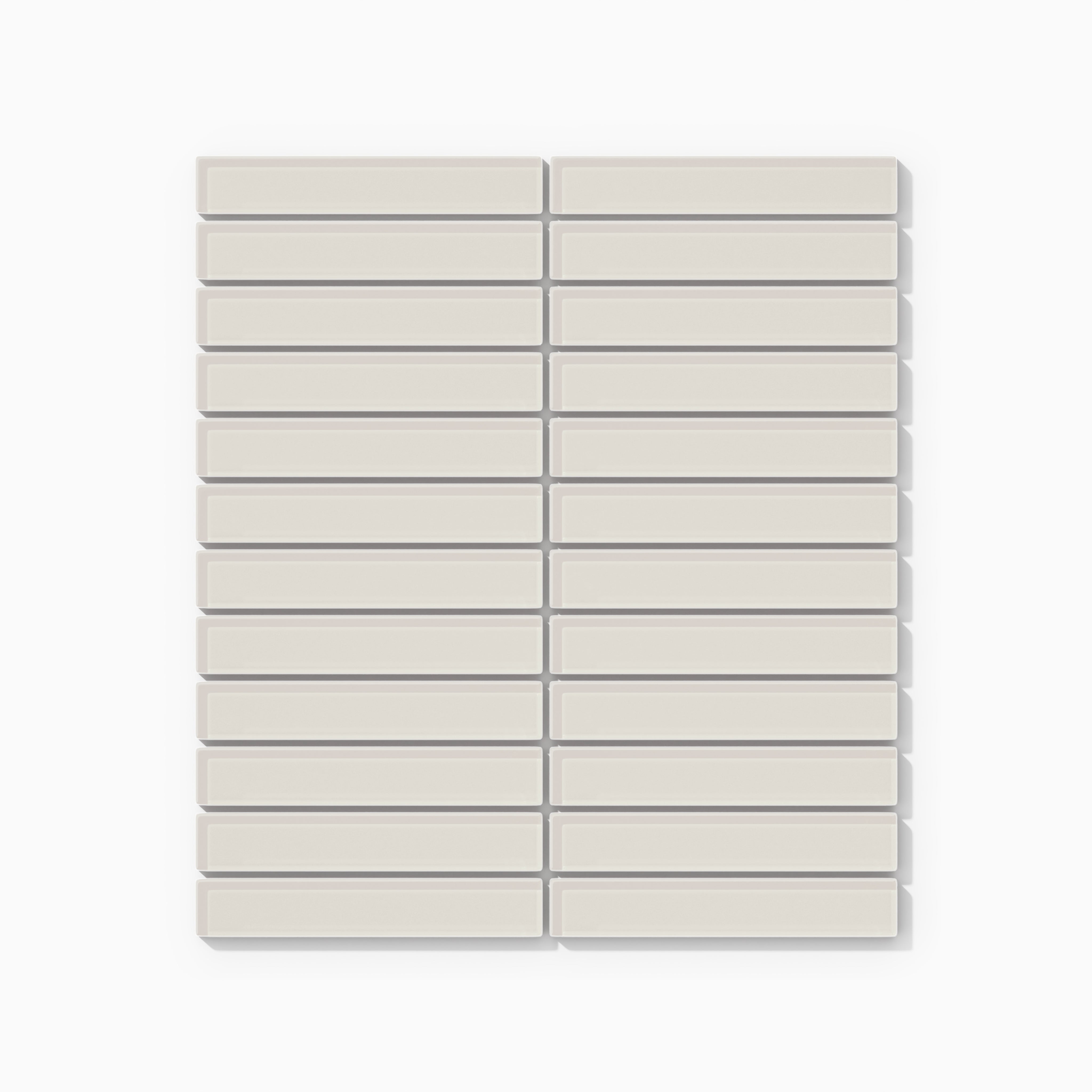 1x6 Straight Set Sheeted Glass Mosaic Tile in Dove Gloss