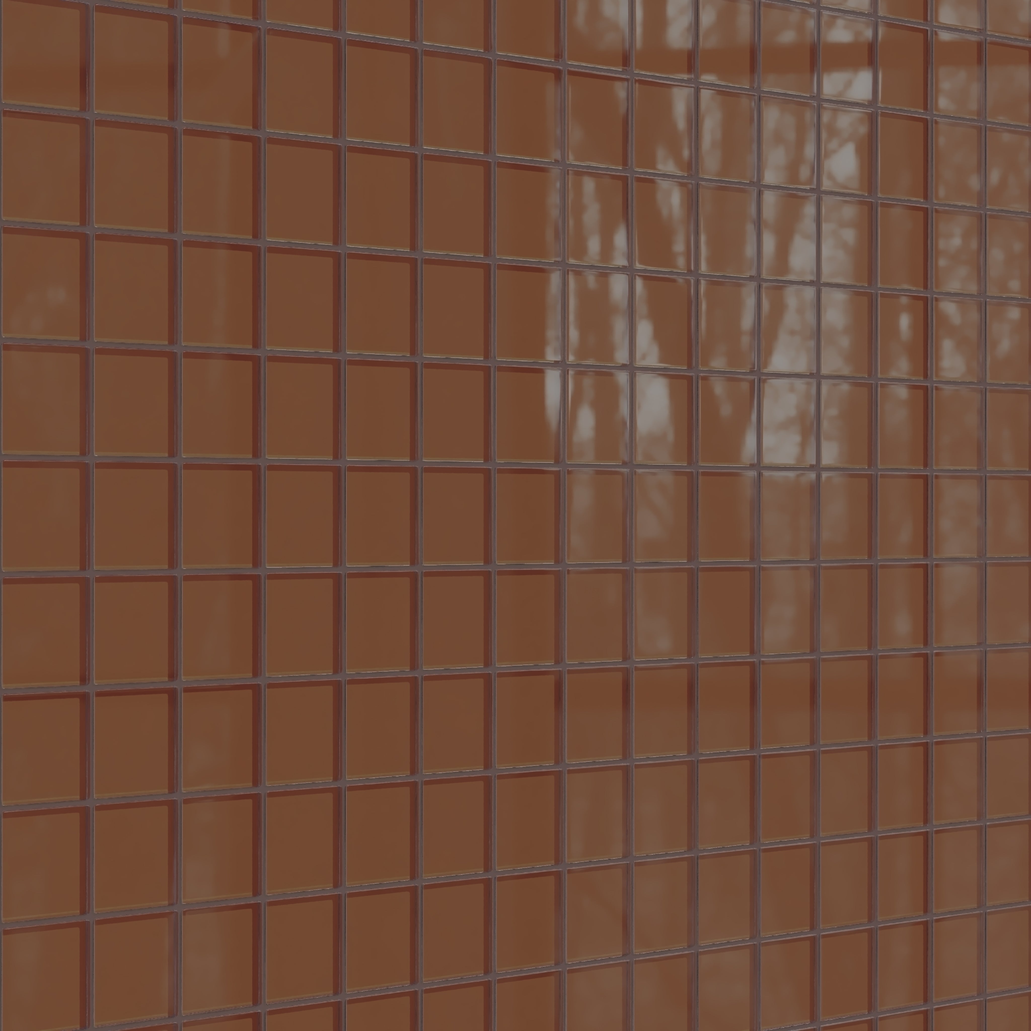 3x3 Straight Set Sheeted Glass Mosaic Tile in Kestrel Gloss