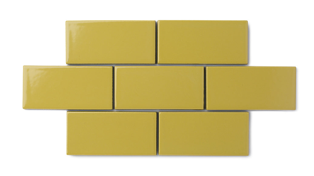 3x6 Natural Press Ceramic Tile in Azo Green Gloss
