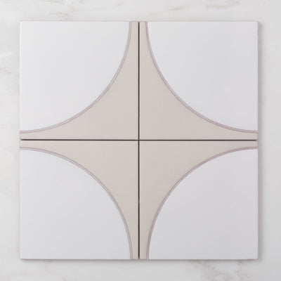 8x8 Handpainted Sample Fallow  in White Motif