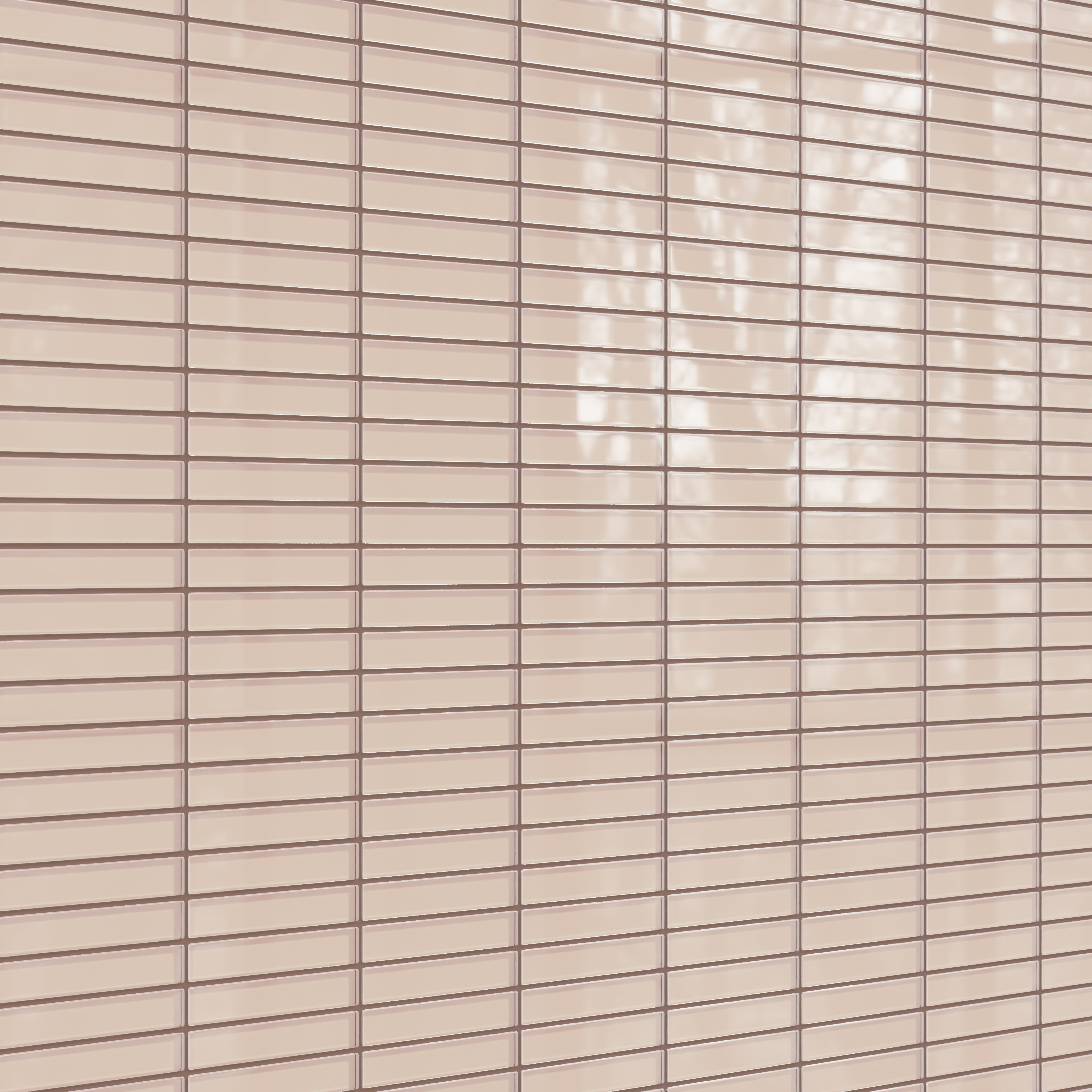 1x6 Straight Set Sheeted Glass Mosaic Tile in Rosy Finch Gloss