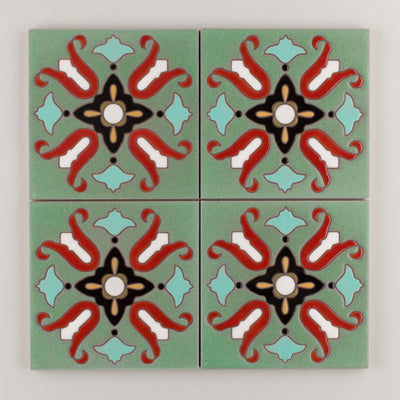 6x6 Handpainted Sample Barcelona  in Warm Motif