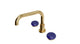Foundry Two Handle Deck Mount Squaretop Bath Trim with Pebble Ceramic Knob Handles in Satin Brass