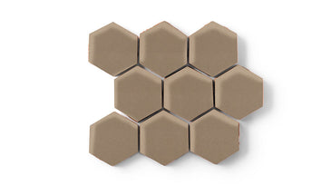 3" Hexagon Sheeted Original Ceramic Mosaic Tile in Sandstone Matte