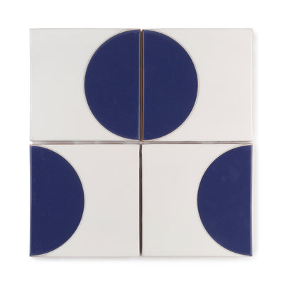 6x6 Handpainted Sample Dot Dash 7  in Lapis