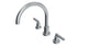 Flatiron Two Handle Deck Mount Gooseneck Bath Trim with Linear Lever Handles in Satin Chrome