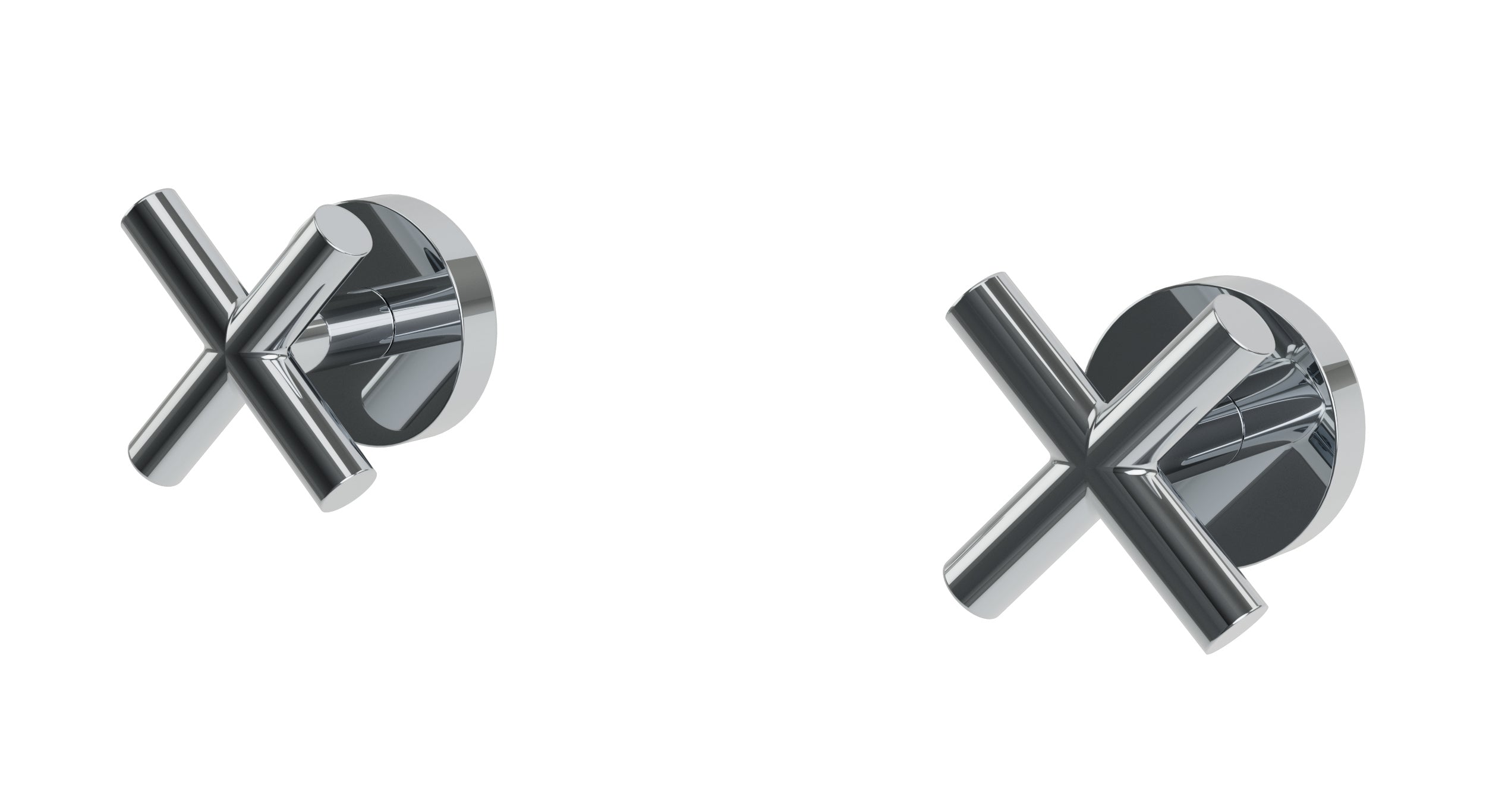 Contour Two Handle Wall Mount Bath Trim with Soft Cross Handles