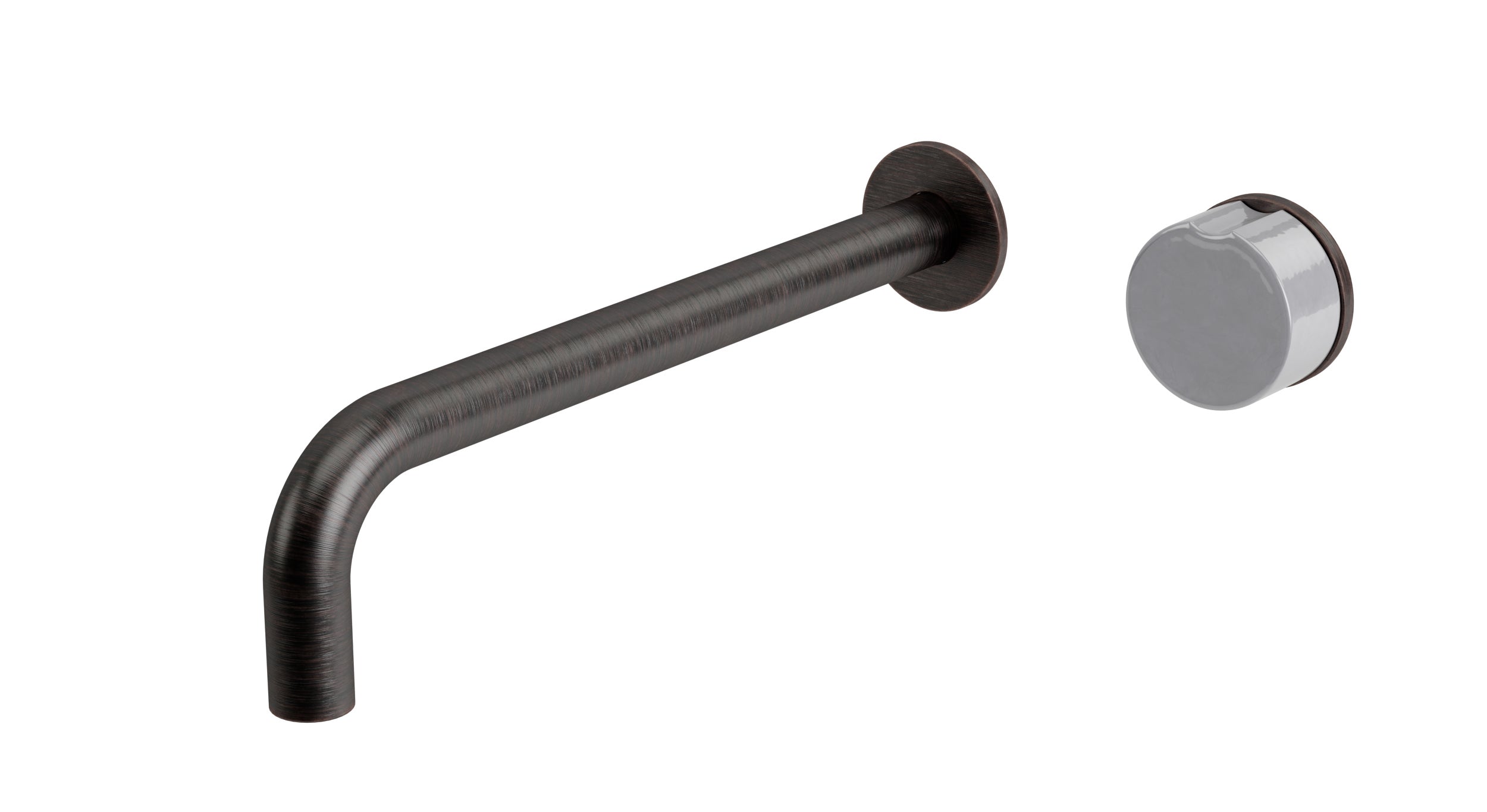 Foundry One Handle Wall Mount 10" Lavatory Faucet with Groove Ceramic Knob Handle in Antique Bronze